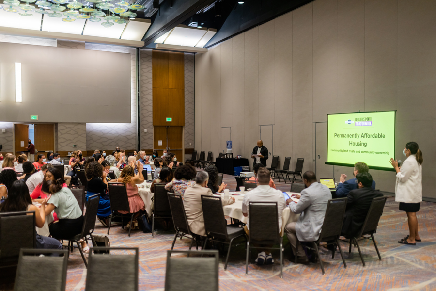 A breakout session presentation on permanently affordable housing.