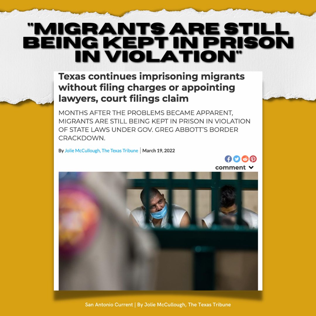 Texas Tribune Article: Texas continues imprisoning migrants without filing charges or appointing lawyers, court filings claim