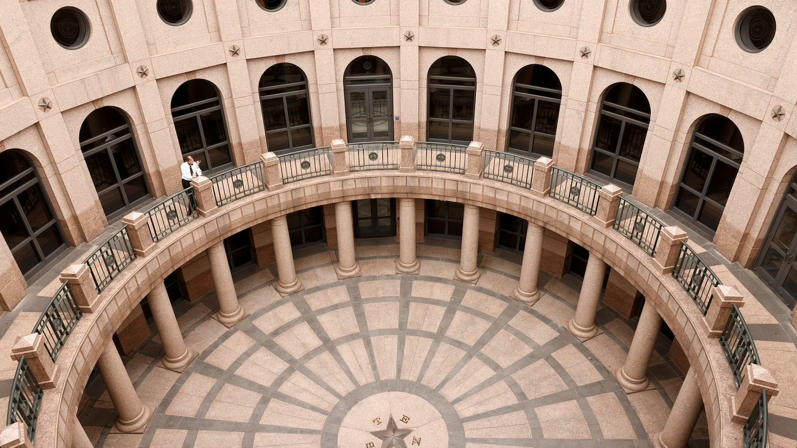 An arial view of the capitol in Austin, Texas
