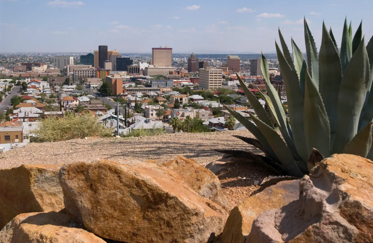 Image of the El Paso skyline with a desert foreground.