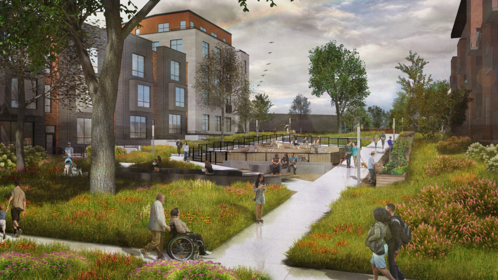 A rendering of the development plans for The Heights in Saint Paul, MN.